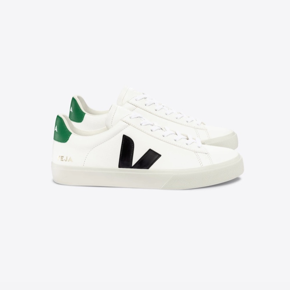 Veja Campo Sneakers in Extra White/Black/Emeraude